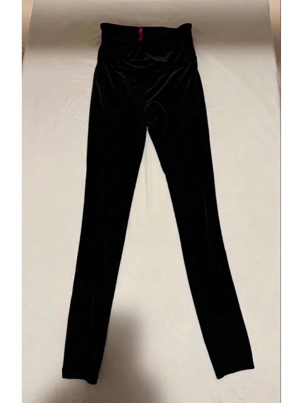 SPANX High-Waisted Black Velvet Leggings Size M